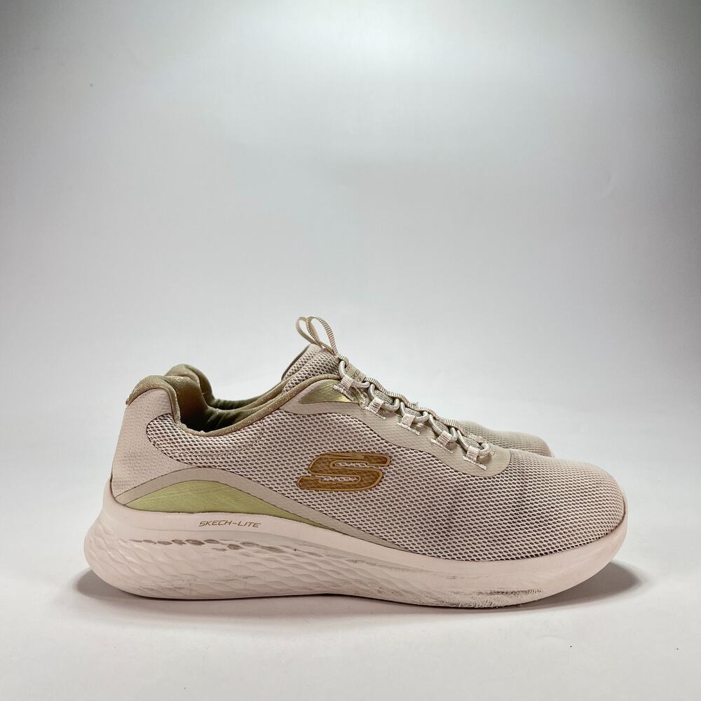 Skechers Skech-Lite Pro Off White Gold Running Shoes 12586TX Women's Size 8.5
